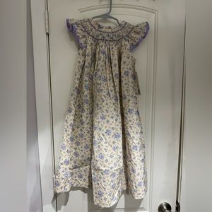 Southern Sunshine Botanic Garden Lavender Smocked Angel Sleeve Dress, Size 5